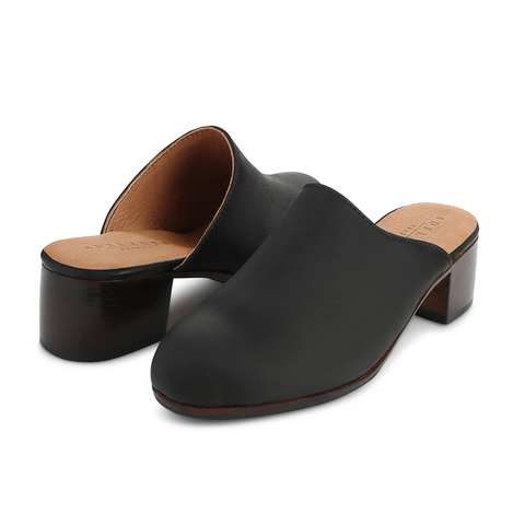 women's handmade leather mule shoes