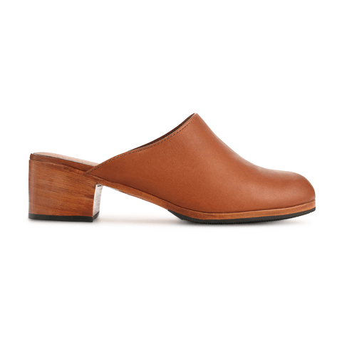 women's handmade leather mule shoes