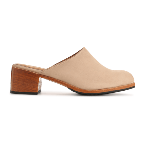 women's handmade leather mule shoes